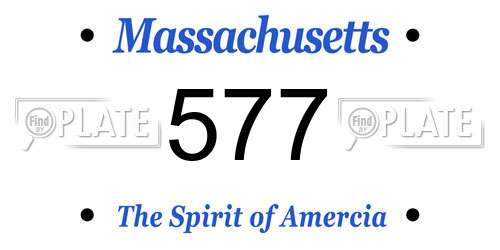 577 Massachusetts License Plate