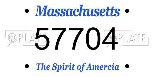 57704 Massachusetts License Plate