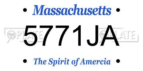5771JA Massachusetts License Plate