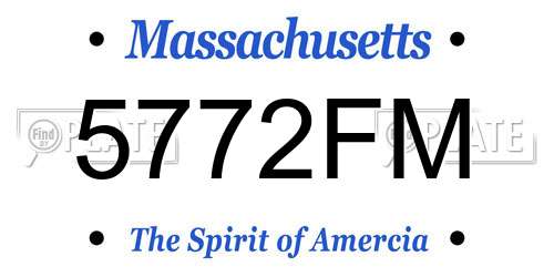 5772FM Massachusetts License Plate