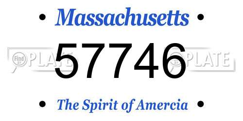57746 Massachusetts License Plate