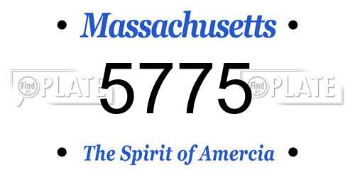 5775 Massachusetts License Plate