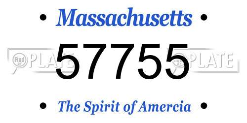 57755 Massachusetts License Plate