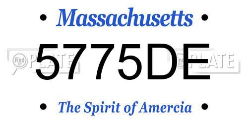 5775DE Massachusetts License Plate