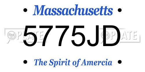 5775JD Massachusetts License Plate