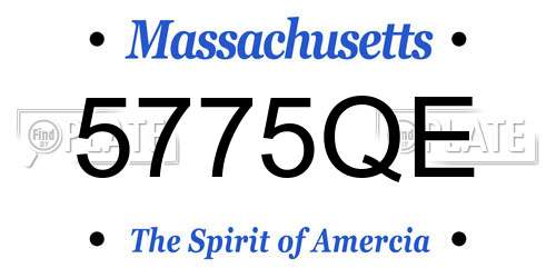 5775QE Massachusetts License Plate