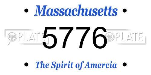 5776 Massachusetts License Plate