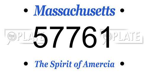 57761 Massachusetts License Plate