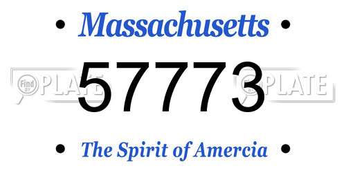 57773 Massachusetts License Plate