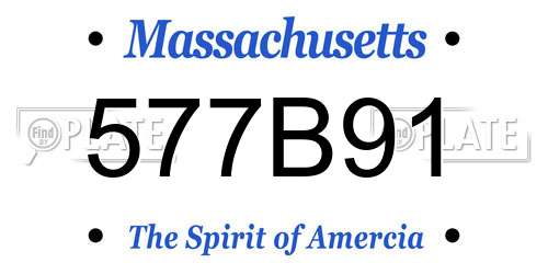 577B91 Massachusetts License Plate