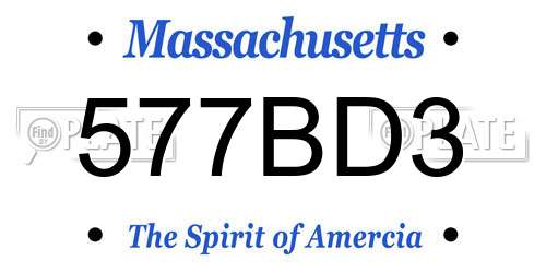 577BD3 Massachusetts License Plate