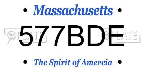 577BDE Massachusetts License Plate