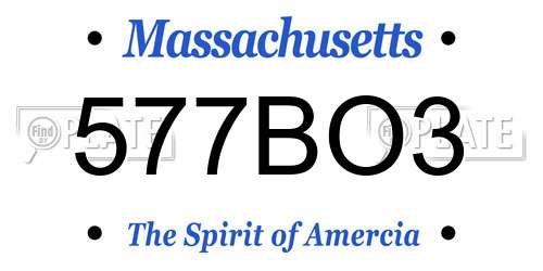 577BO3 Massachusetts License Plate