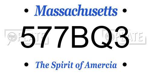 577BQ3 Massachusetts License Plate
