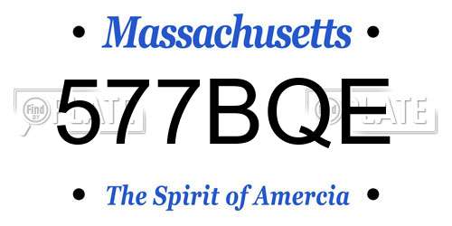 577BQE Massachusetts License Plate