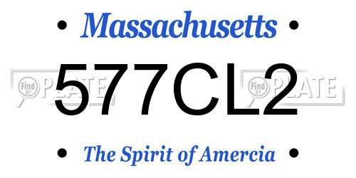577CL2 Massachusetts License Plate