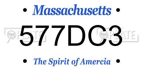 577DC3 Massachusetts License Plate
