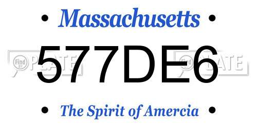 577DE6 Massachusetts License Plate