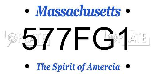 577FG1 Massachusetts License Plate