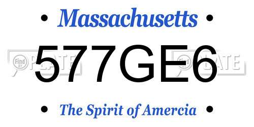 577GE6 Massachusetts License Plate