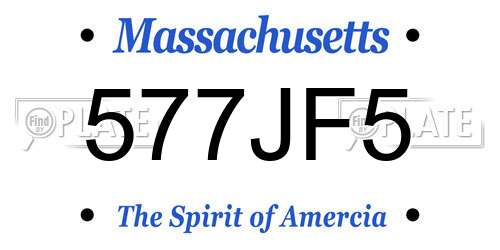 577JF5 Massachusetts License Plate