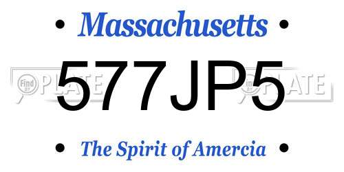 577JP5 Massachusetts License Plate