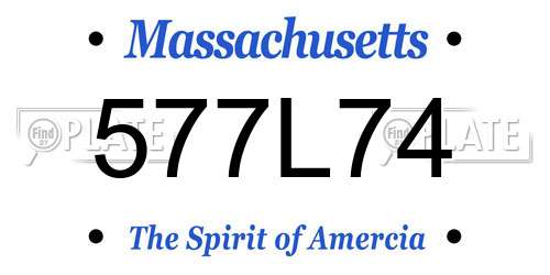 577L74 Massachusetts License Plate