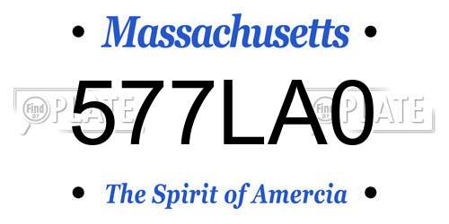 577LA0 Massachusetts License Plate