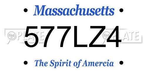 577LZ4 Massachusetts License Plate