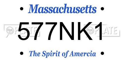 577NK1 Massachusetts License Plate