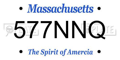 577NNQ Massachusetts License Plate