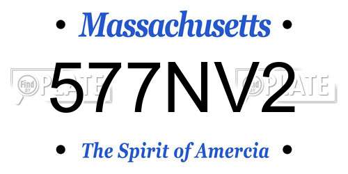 577NV2 Massachusetts License Plate