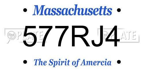 577RJ4 Massachusetts License Plate