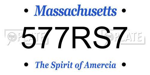 577RS7 Massachusetts License Plate