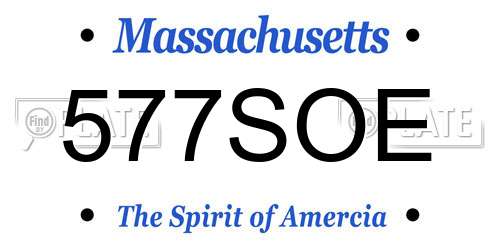 577SOE Massachusetts License Plate
