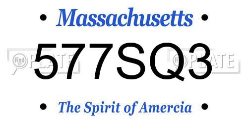 577SQ3 Massachusetts License Plate
