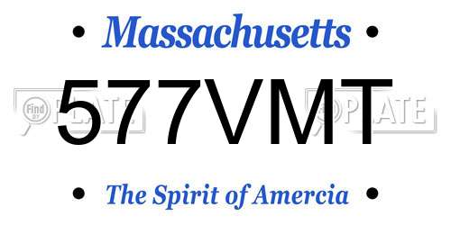 577VMT Massachusetts License Plate