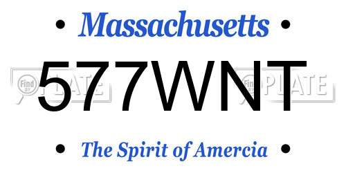 577WNT Massachusetts License Plate
