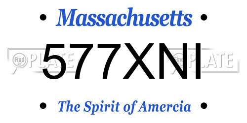 577XNI Massachusetts License Plate
