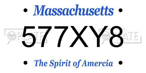 577XY8 Massachusetts License Plate