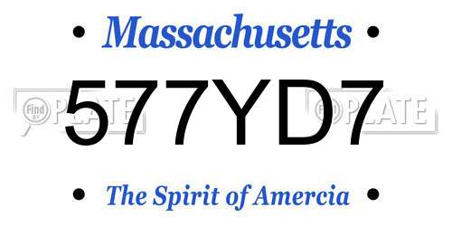 577YD7 Massachusetts License Plate
