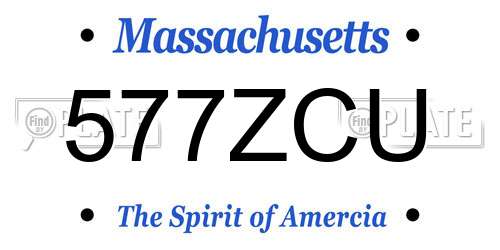 577ZCU Massachusetts License Plate