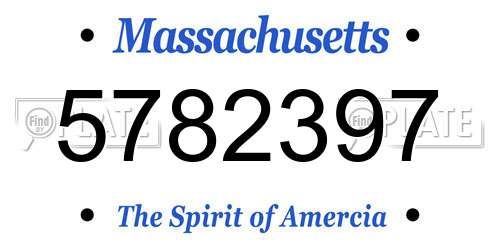 5782397 Massachusetts License Plate
