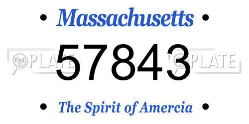 57843 Massachusetts License Plate