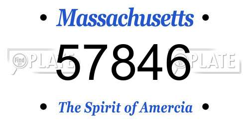 57846 Massachusetts License Plate