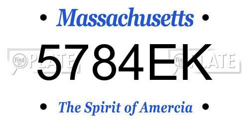 5784EK Massachusetts License Plate