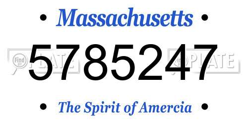 5785247 Massachusetts License Plate