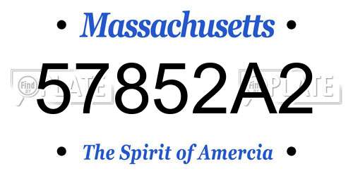 57852A2 Massachusetts License Plate