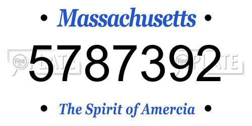 5787392 Massachusetts License Plate