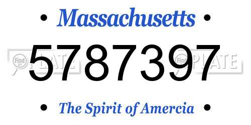 5787397 Massachusetts License Plate